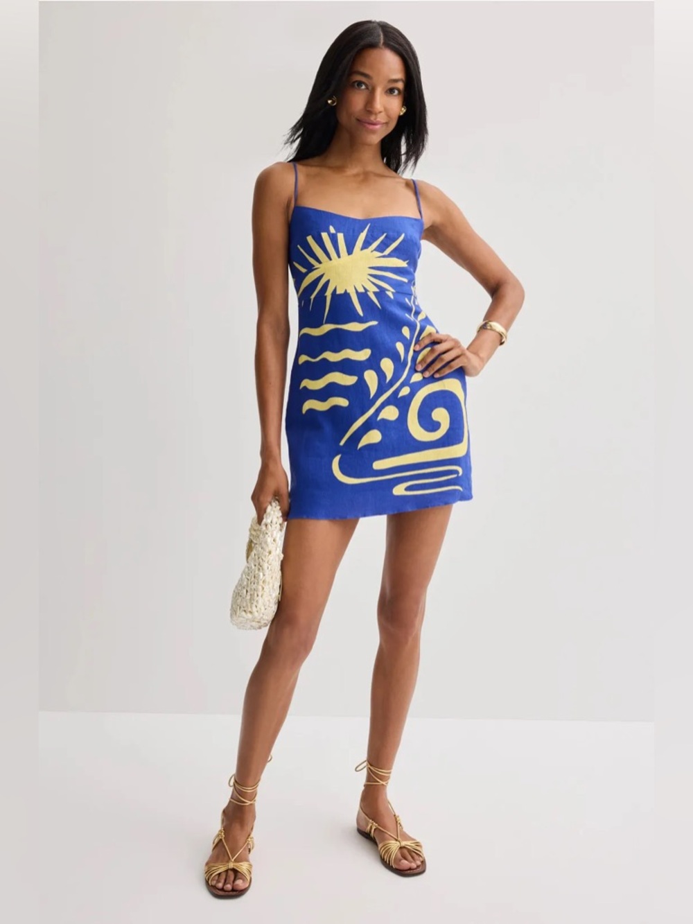 SOLD Cala De La Cruz Lucca Blue print Mini Dress
